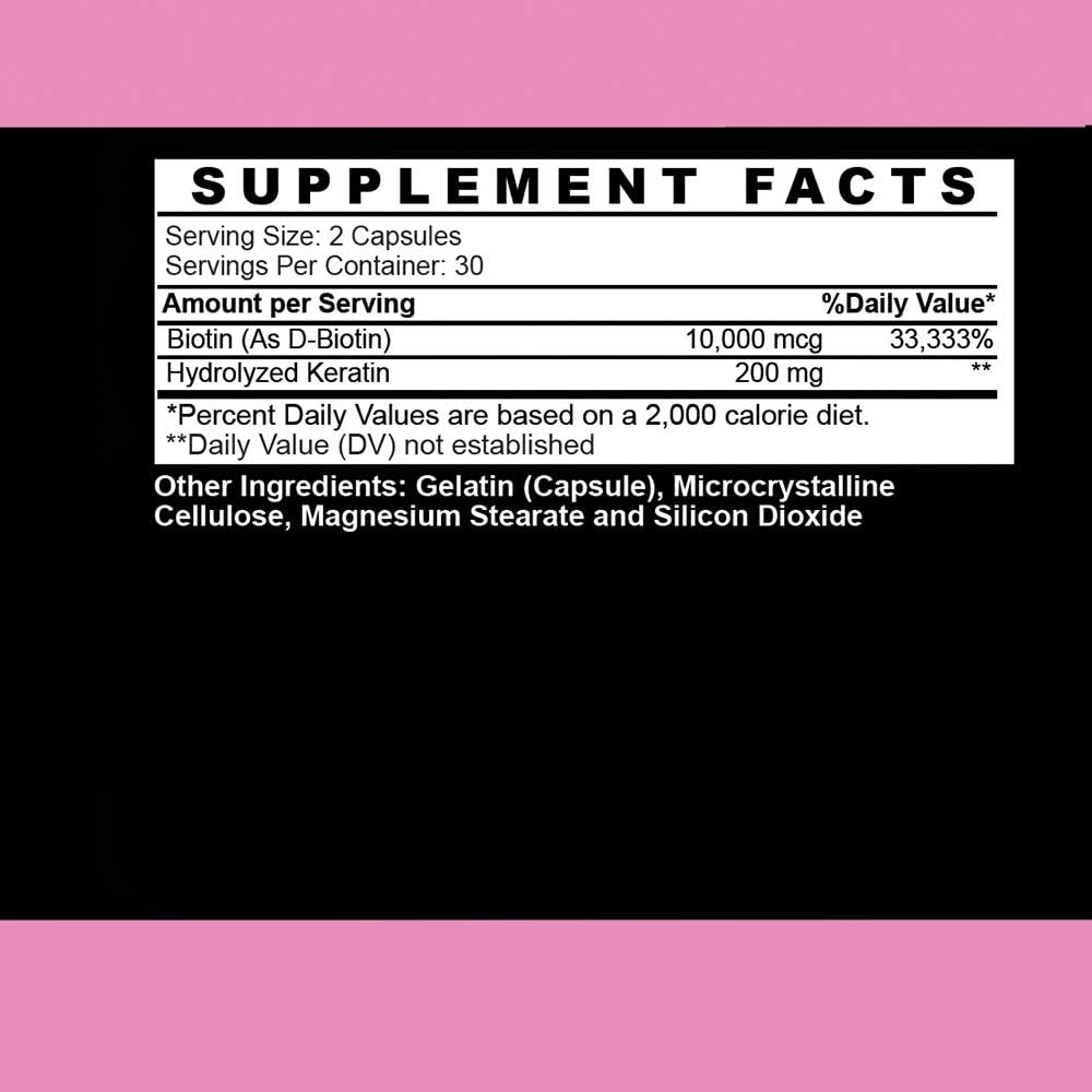 Angry Supplements Hair Envy 10,000 mcg Biotin + Keratin, Grow + Hydrate Hair, Strengthen Thicken Nails, Clear & Nourish Skin – Help Damaged Thinning Hair, (3-Bottles) - Image 5