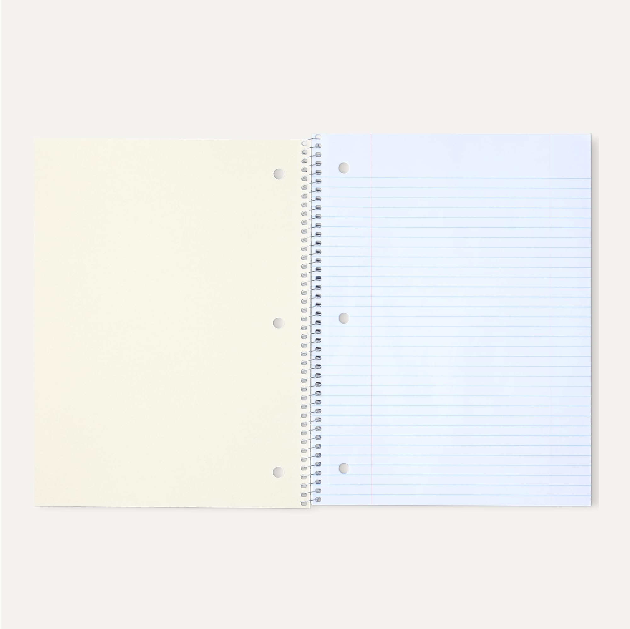 Amazon Basics College Ruled Spiral Notebook, 70 Sheets, 10.5" x 8", 5 pack, Assorted Pastel Solid Colors