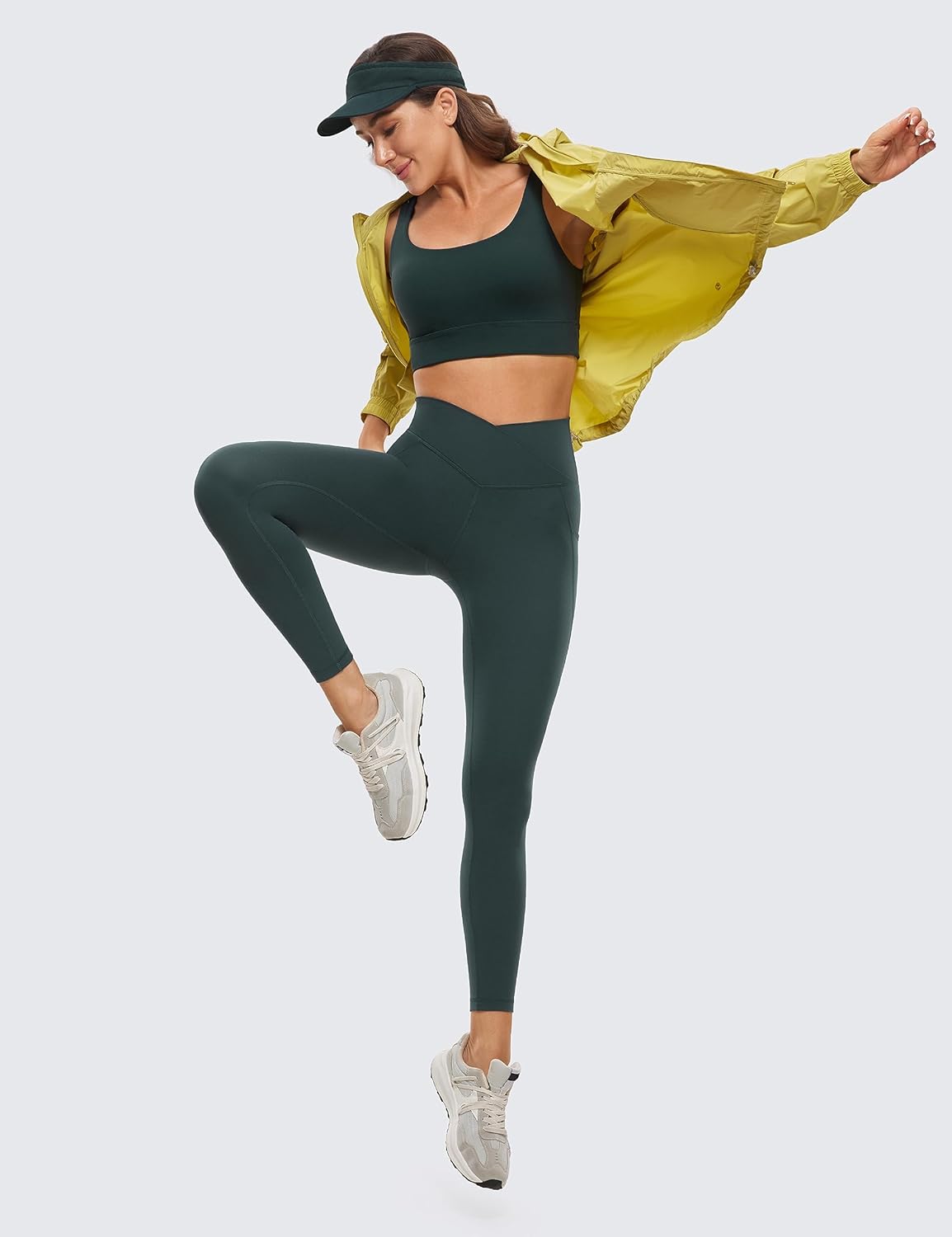 CRZ YOGA Butterluxe Womens Crossover Waist Workout Leggings with Pockets 25" - V Cross High Waist Gym Lounge Yoga Pants - Image 3