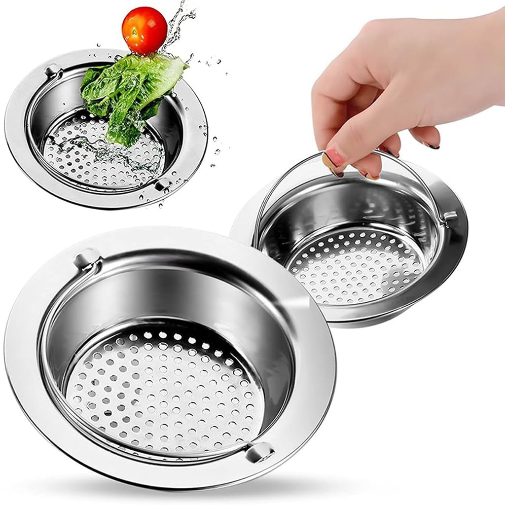 zibuyu® sink strainer stainless steel waste strainer for kitchen sink drainer net strainer for bathroom & kitchen sink mesh strainer, (4.33 inch) - 1 pack