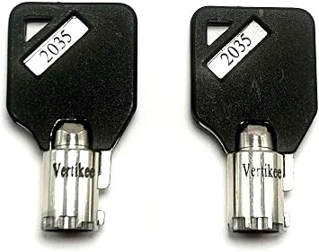 Sentry Safe Keys Cut from 2001 to 2100 Tubular Keys Black Tops Dark Engraved VertikeeTM 2035