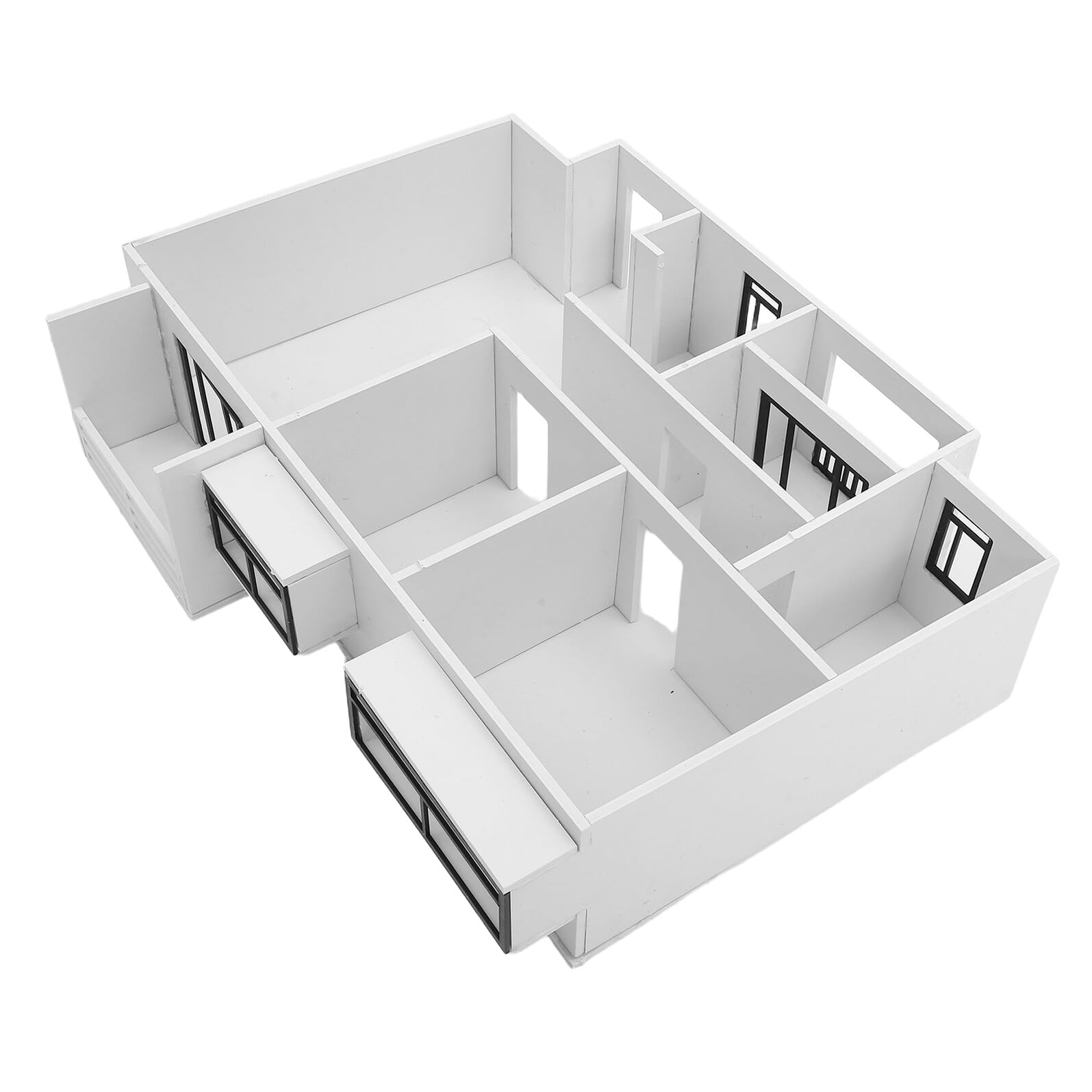 jojofuny Kit Modello Appartamento 1:25 Fai da Te Componenti in Scala e Base Vuota, Set di Layout Incompiuto per Architetti e Hobbisti, Materiale per Modellismo Architettonico da Tavolo