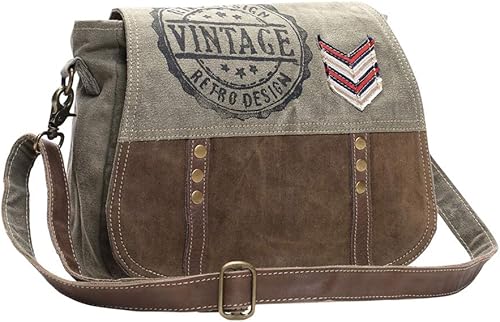 Miniatura 2 de Myra Bag Womens Canvas Purse - Leather and Canvas Bags for Women with Fabric Body, Aesthetic Cloth Handbags for Work, College