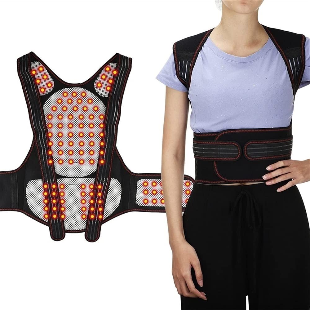 Cintura di supporto per la schiena completa 108 pezzi Magneti Gilet autoriscaldante Vita posteriore Correttore di postura della spalla Colonna vertebrale lombare Cintura di supporto per la schiena Sol