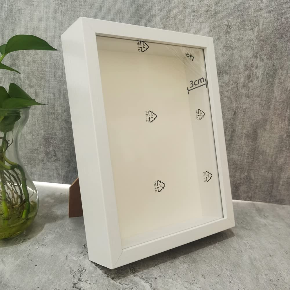 Cornici Foto Cornice for foto in legno 3D fai-da-te Profondità 3 cm for la visualizzazione di opere tridimensionali for in Decor(Black frame,15X20cm 8inch)