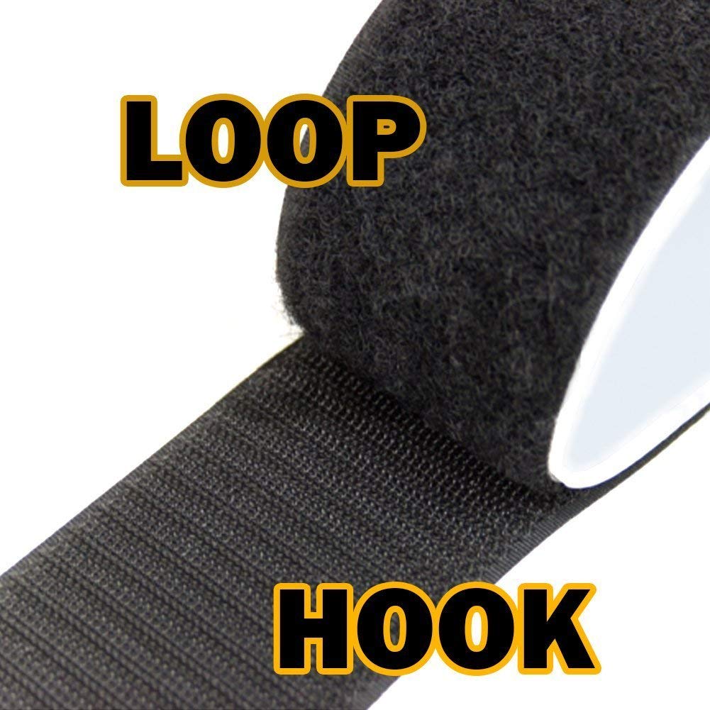 SAI PRASEEDA Self Adhesive Hook 15MTS_Adhesive Loop 15MTS with Easy Removal Sticker 20mm_ 15 MTS or 50 Feets Black Color with Industrial Cutter_Measuring Tape SP3 2