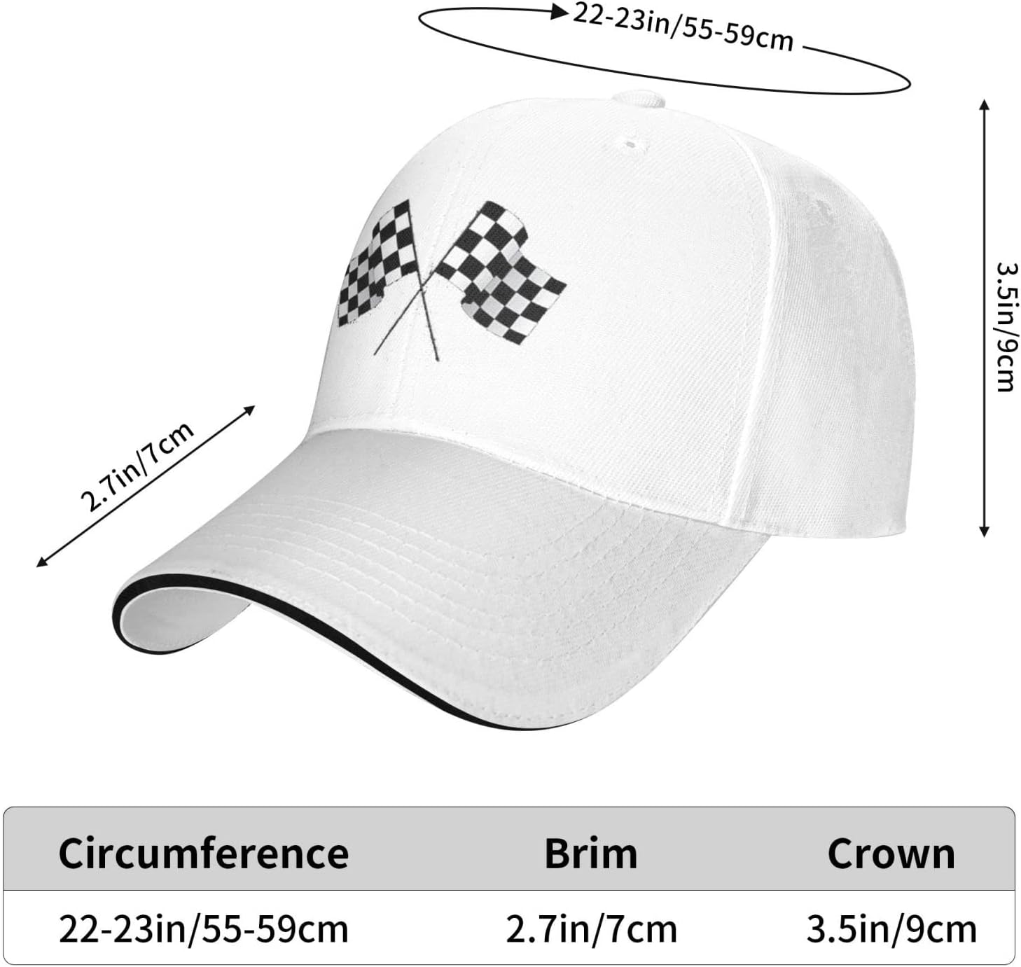 Waldeal Men's Baseball Caps Checkered Flags Race Car Flag Pole Adjustable Dad Hat - Image 2