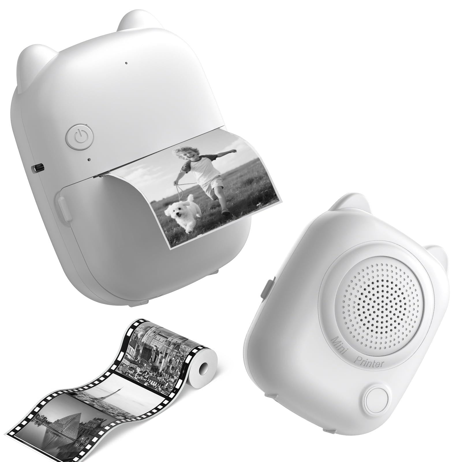 GIISSMO Portable mini Printer, Printy AI Mini Voice-Control Printer, Generates AI Study Notes & Stories via Voice Command | Inkless Thermal Photo Printer for iOS & Android (200 DPI, White)-image-24