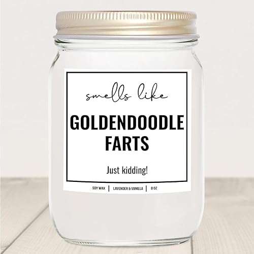 Miniatura 5 de YouNique Designs Vela de soja Smells Like Goldendoodle Farts de 8 onzas, vela de garabatos dorados para los amantes de los garabatos dorados,