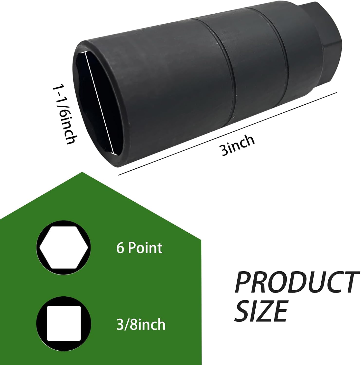 1 PC Car Oil Pressure Sensor Switch Sleeve, 3/8" Driver 45# Steel Anti-slip Hexagonal Design Oil Pressure Sending Socket, Universal Automotive Anti-theft Key Sleeve Accessorie (Black)