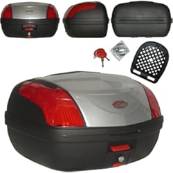 Baúl Moto Shad Sh48 A-pro Top Case 46 LT Baúl de Moto Universal, Quick Release, para motocicleta y scooter, color plata