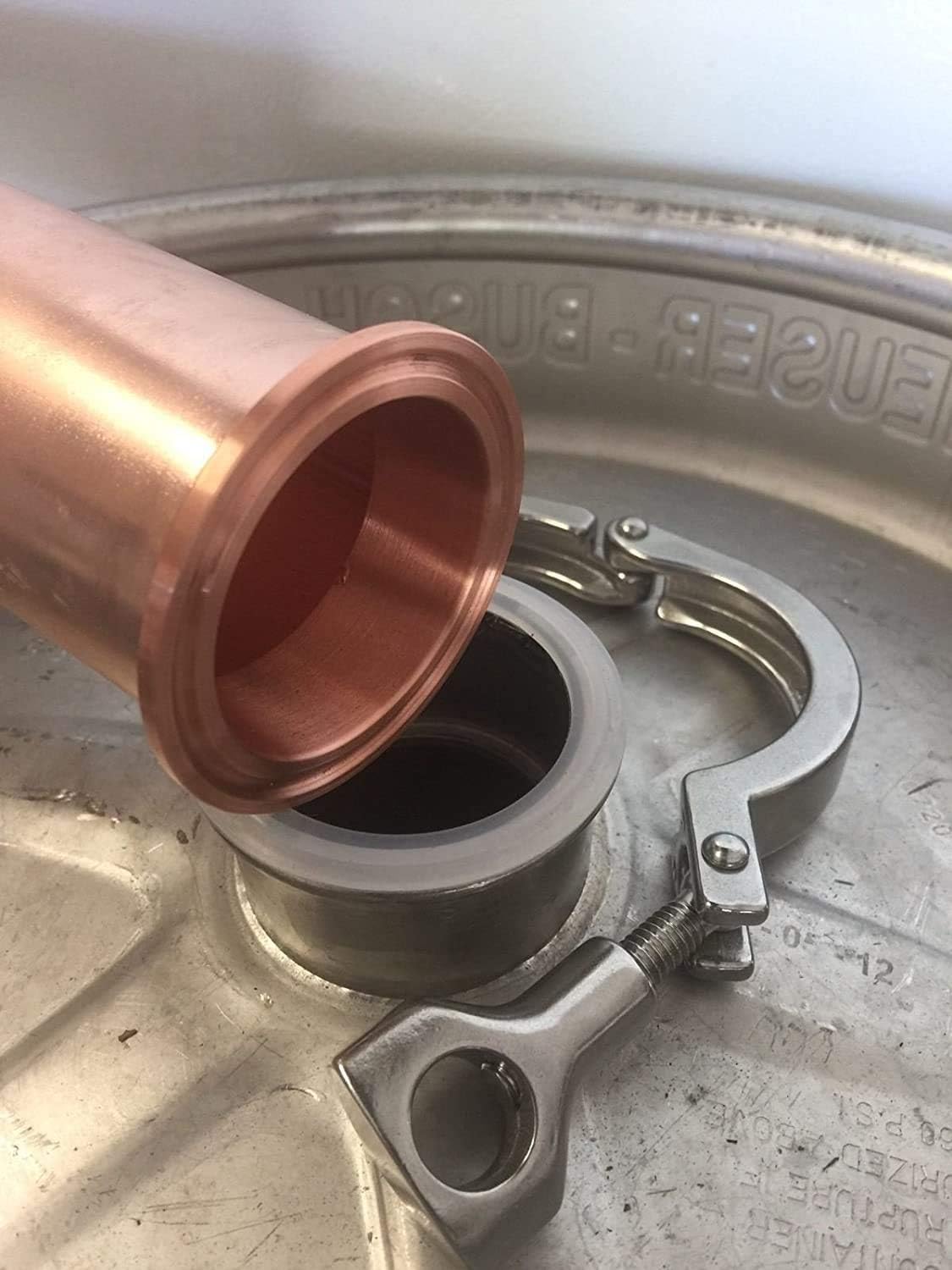2 Inch Copper Tri Clamp Ferrule, Beer Keg Still Adapter for 2 Inch Copper Pipe – Sanitary Homebrew Fitting, Beer Brewing Equipment – No Clamp Included