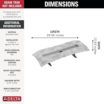 Delta Faucet 24-Inch Linear Shower Drain Rough - Amazon.com