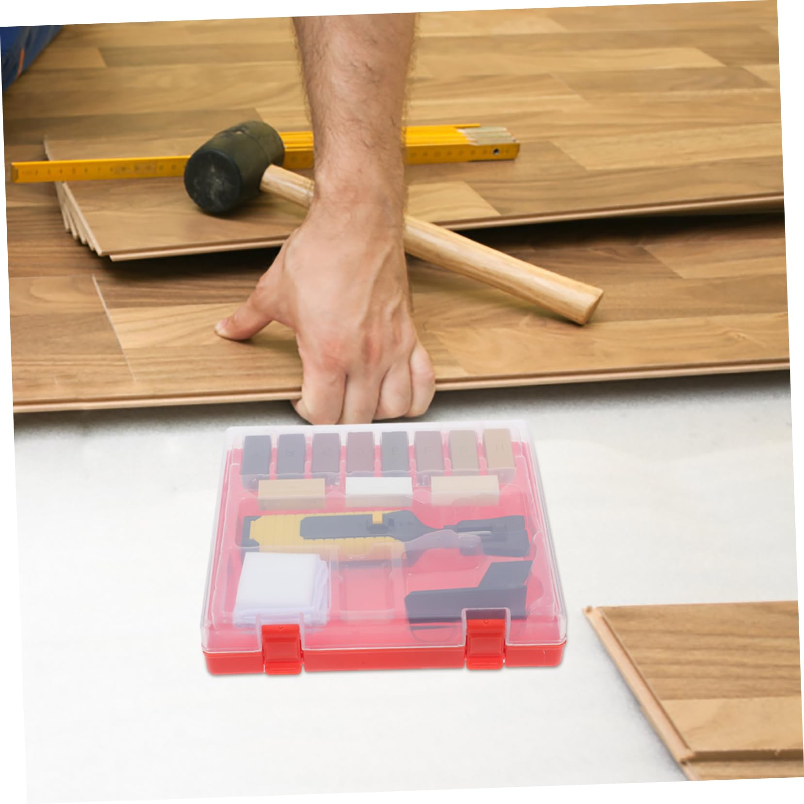 Lurrose Kit Reparación Madera para Pisos y Muebles, Reparación de Rayones y Grietas, con Cera, Resina, Esponja y Pen Eléctrica para Hogar
