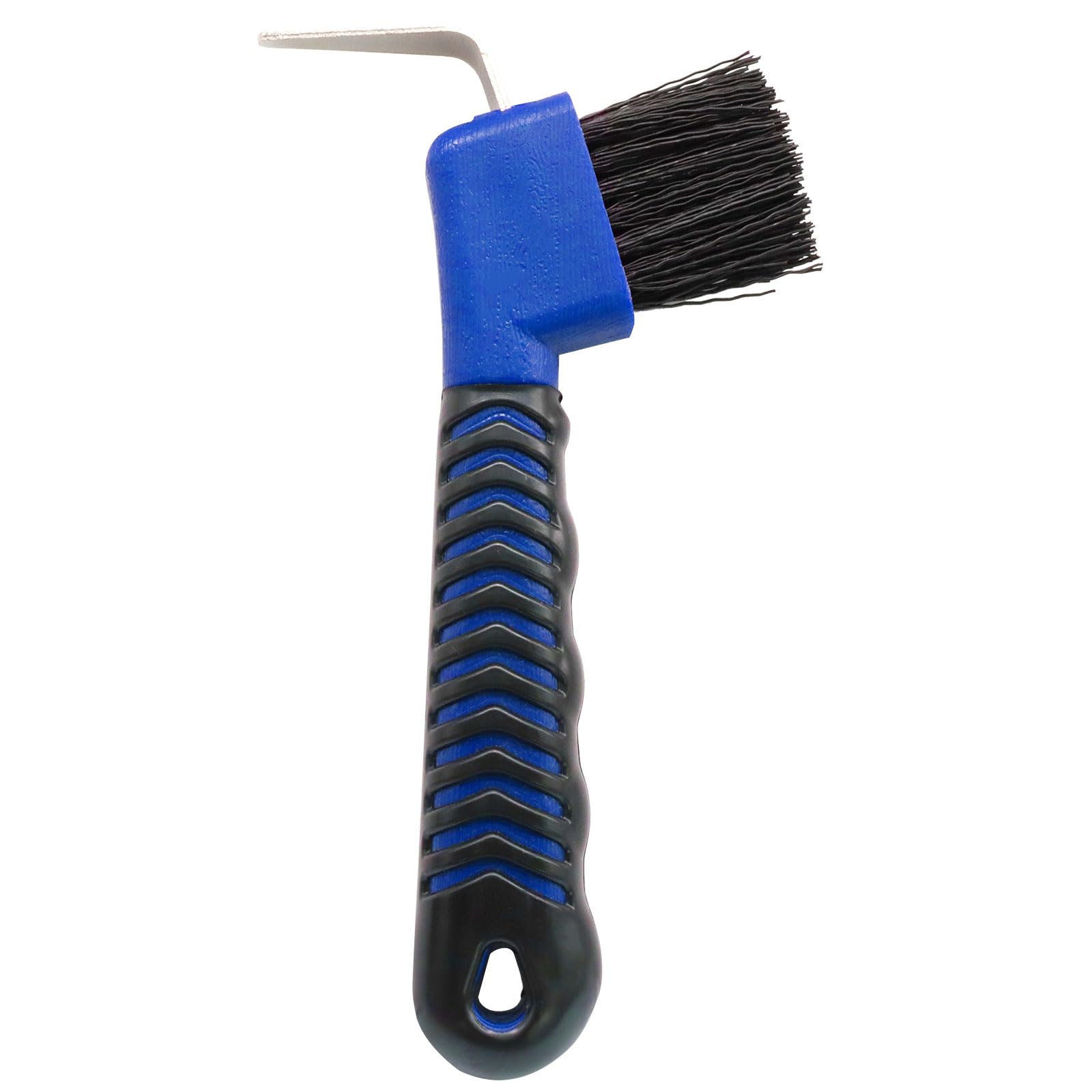 Hoof Pick Brushes, Soft Touch Rubber Handle Portable Hoofpick, Stiff Hoof Pick for Horse Care, Groomers (Blue)