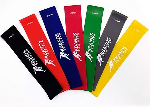 Miniatura 5 de Kbands Infinity - Mini bandas de goma (7 niveles de bandas de ejercicio de tobillo y muslo) a menudo se utilizan para velocidad y agilidad, pilates,