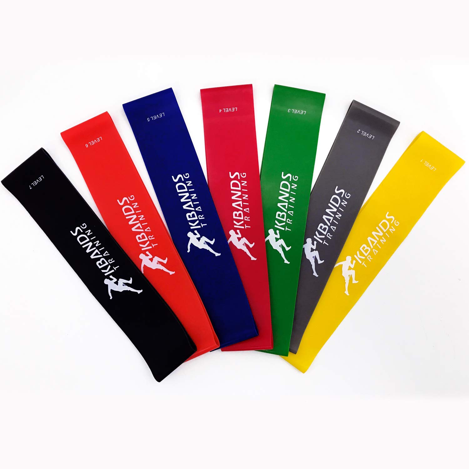 Kbands Infinity Gumowe opaski mini (7 poziomów pasków do ćwiczeń kostek i ud), często używane do szybkości i zwinności, pilatesu, jogi, treningu siłowego.