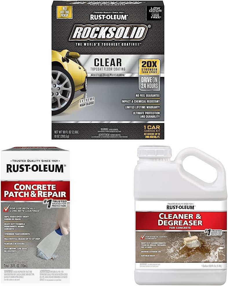 RustOleum 282829 RockSolid Polycuramine 1 Car Garage Floor Top Coating