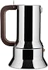 Alessi 6-Cup Espresso Coffee Maker in 18/10 Stainless Steel Mirror Polished with Magnetic Heat Diffusing Bottom