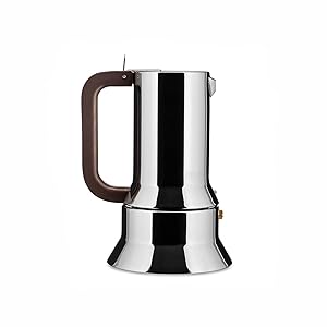 ALESSI 9090/6 - Cafetera italiana de acero inoxidable brillo 18/10 con base magnética