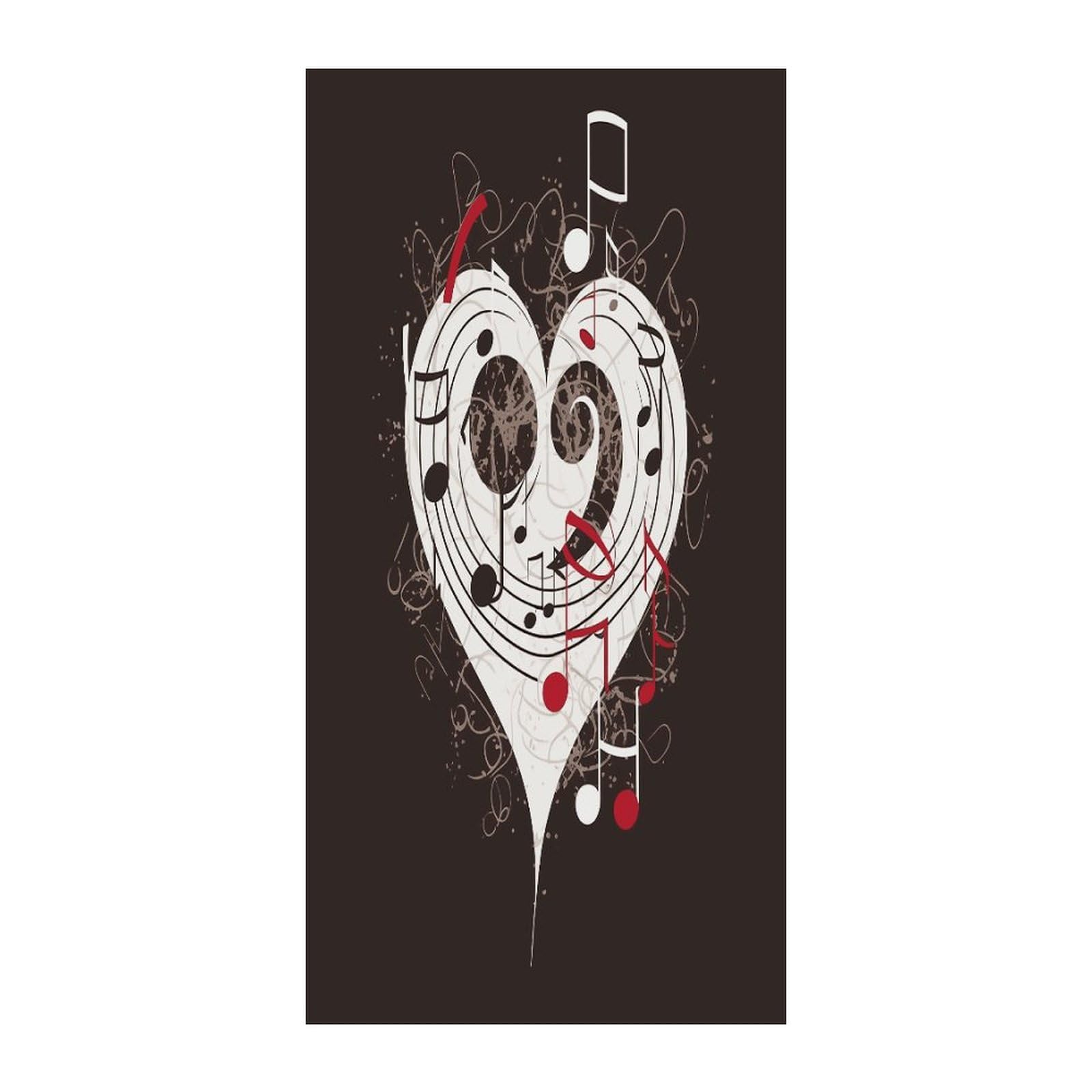 Fekiloot Style Music Symbols Love Door Curtain Room Divider Curtains