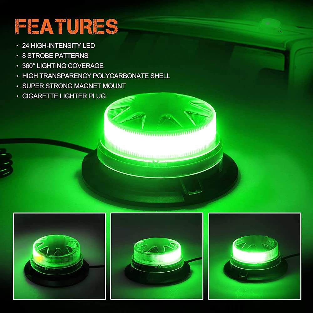 AIVYNA LED Rotante Lampeggiante Luce Stroboscopica Spia di Emergenza Indicatore 9-24V Segnale Magnetico Luci Lampeggianti per Auto