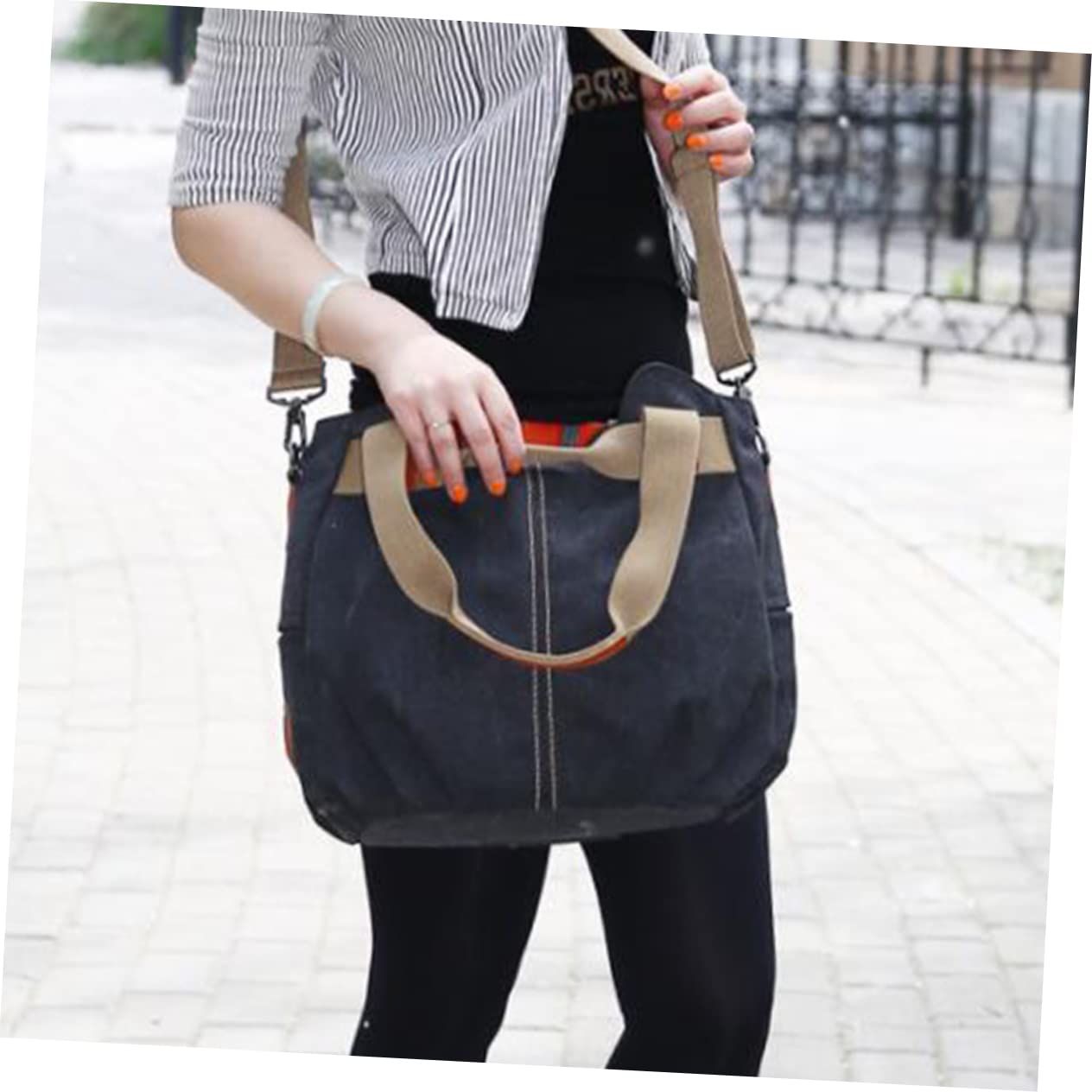 TENDYCOCO Borsa Tote in Tela in Stile Retrò Borse da Donna Borsa per La Spesa di Capacità Materiale