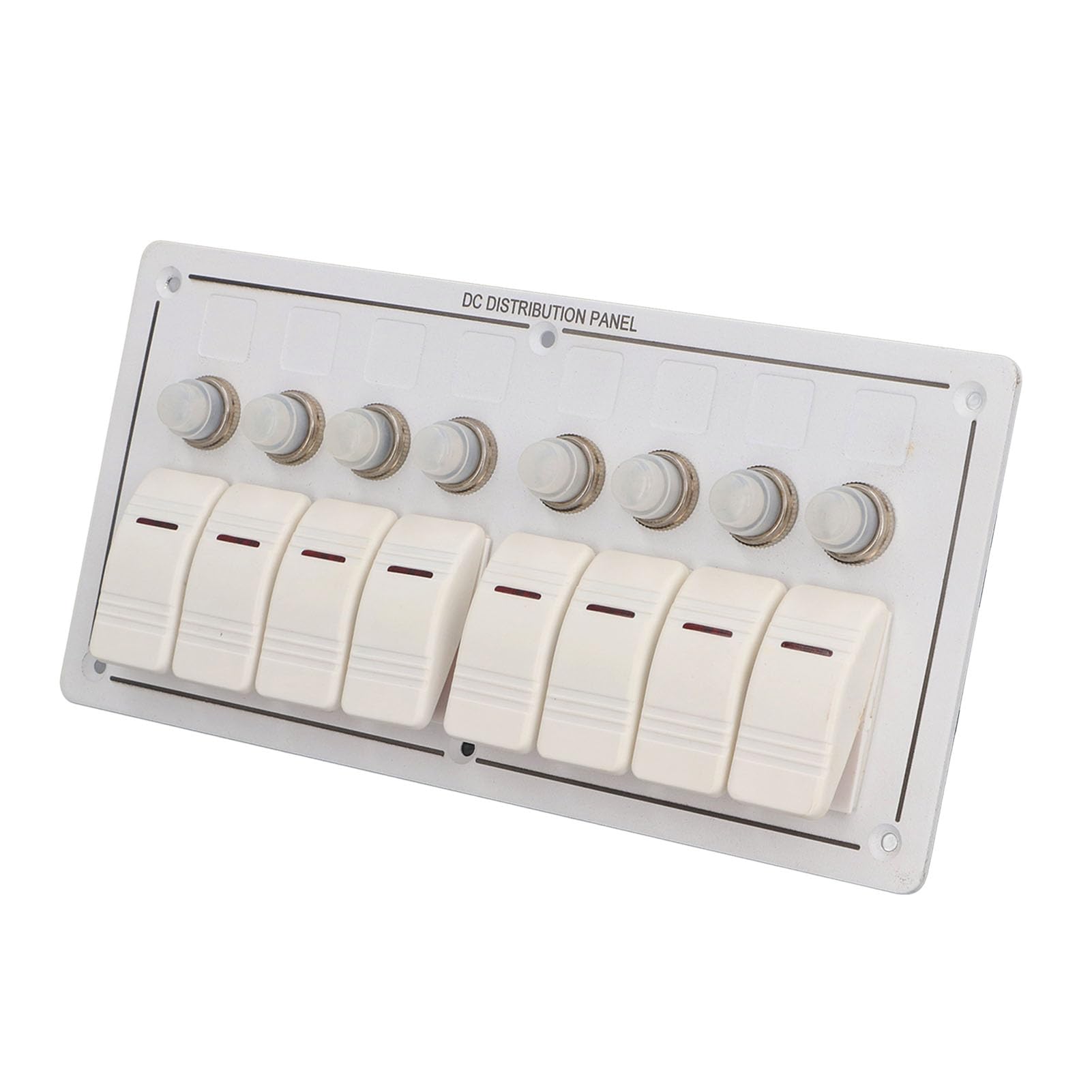 Hidyliu Pannello Interruttori a Levetta da 8 Gruppi Pannello di Controllo in Alluminio Impermeabile con Protezione da Sovraccarico per Marina e 240 X 116 Mm