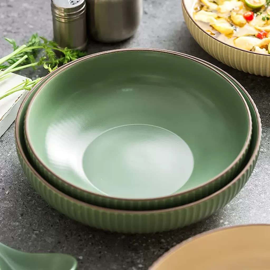 Ceramiczna miska do sałatek duża miska na makaron do zupy gospodarstwo domowe owoce salaterka zastawa stołowa restauracja miska deserowa (kolor: A2 szt., rozmiar: M)