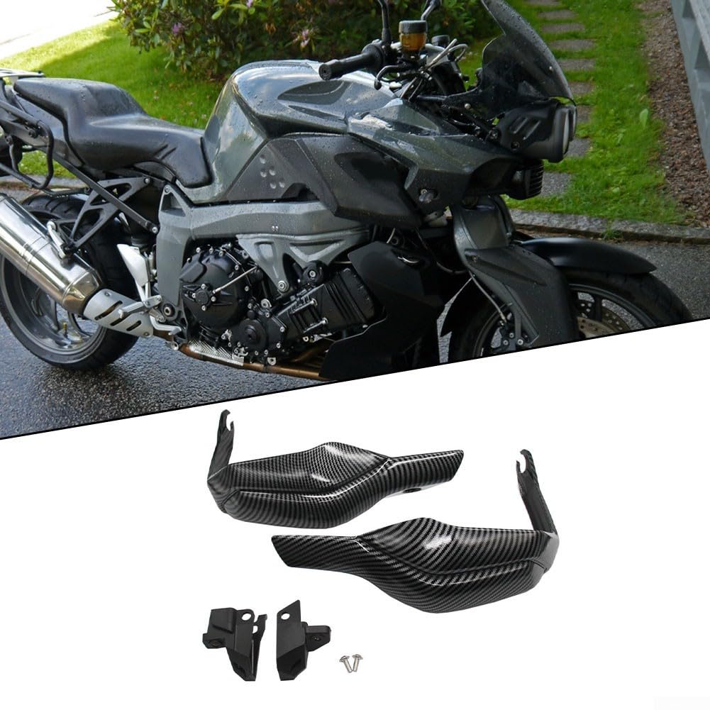 Paramani per moto Honda XADV 750 (2017-2020), design in ABS antivento (11 x 28 x 11 cm), facile da installare con set di viti, adatto per manubri, nero/carbonio (carbonio)