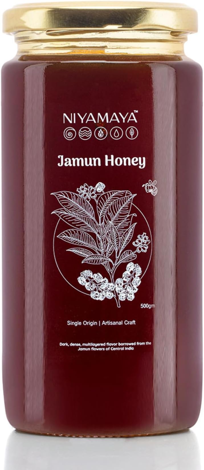 NIYAMAYA Jamun Honey 500 gm | 100% Raw Organic Natural Honey Unprocessed No Added Sugar Pure Jamun honey No Adulteration | Lab Tested
