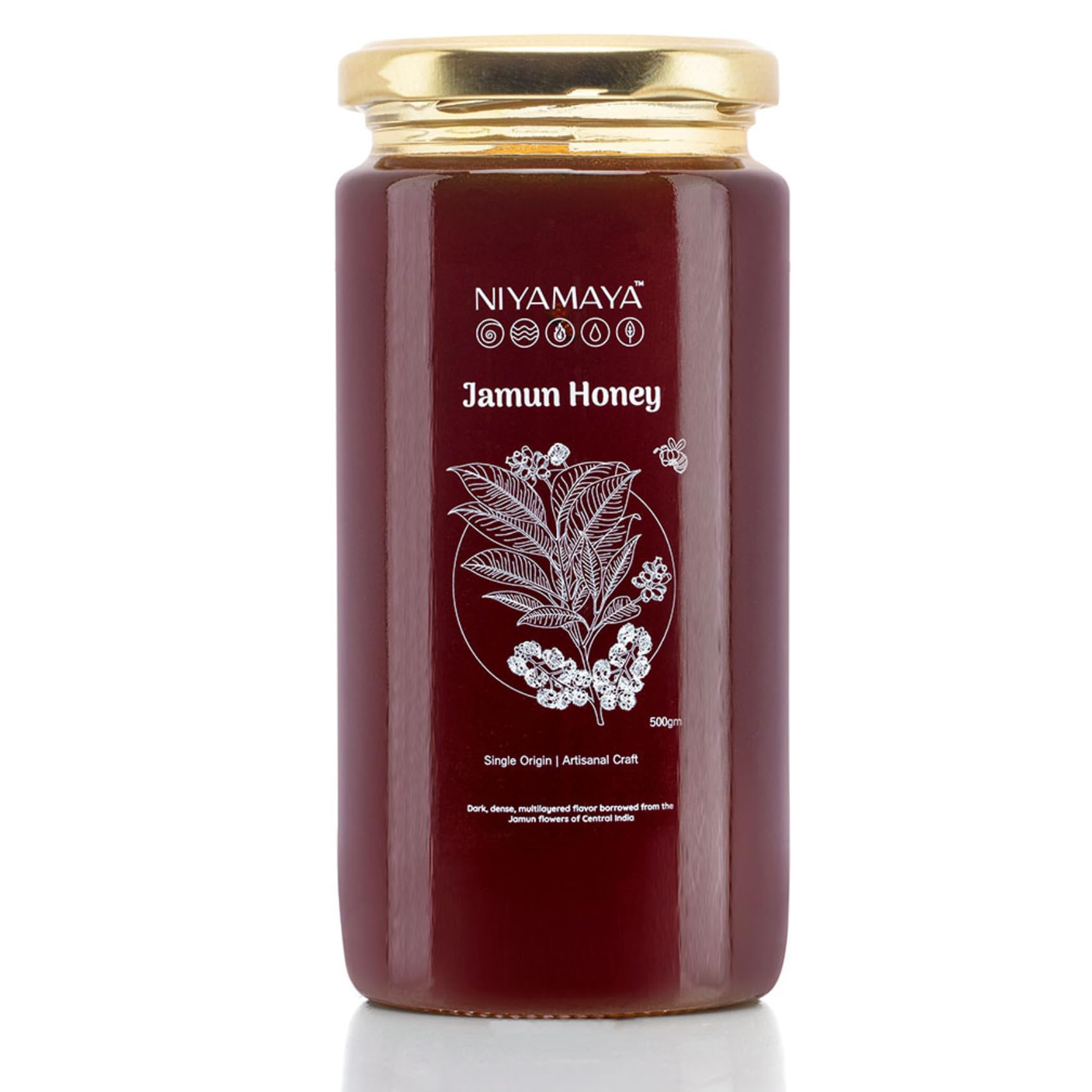 NIYAMAYA Jamun Honey 500 gm | 100% Raw Organic Natural Jamun Honey Unprocessed No Added Sugar Pure Jamun honey No Adulteration | Lab Tested