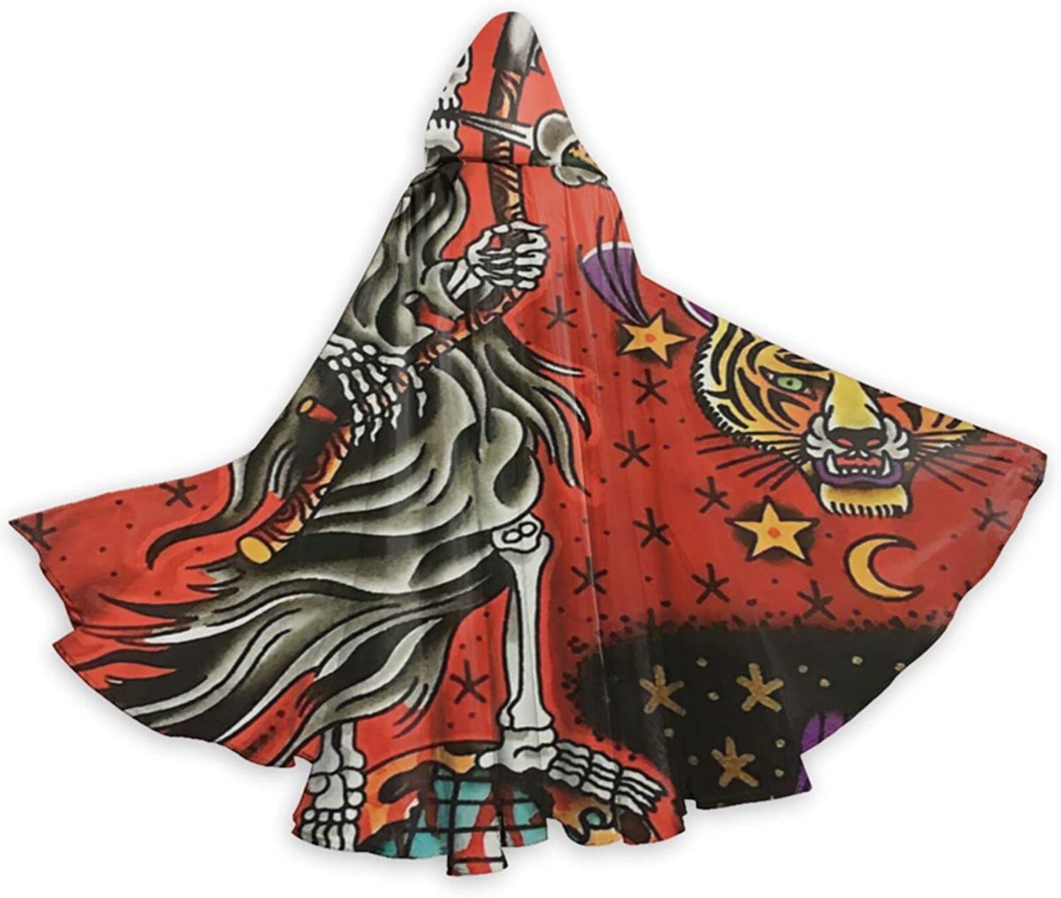 Death Kills and Spits Out Tigers in The Universe Halloween Hooded Cloak Adult Men's and Women's Cloaks Cosplay Party Supplies Dress Clothes Gift Costumes