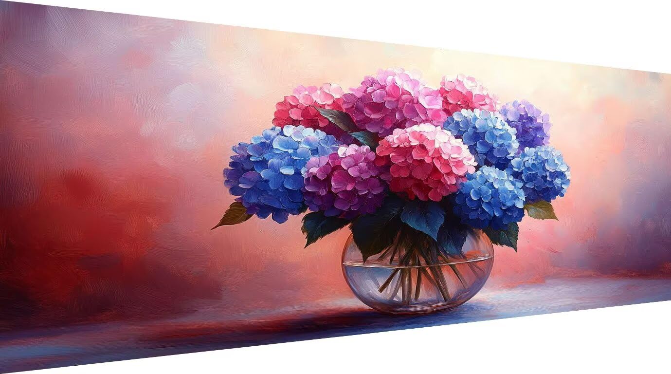 Obraz diamentowy 5D DIY pełny zestaw wazon, 100 x 200 cm duży obraz diamentowy abstrakcyjny obraz, diamentowy haft okrągły kryształ górski, kreatywne hobby dla dorosłych, dekoracja salonu, pomysł na
