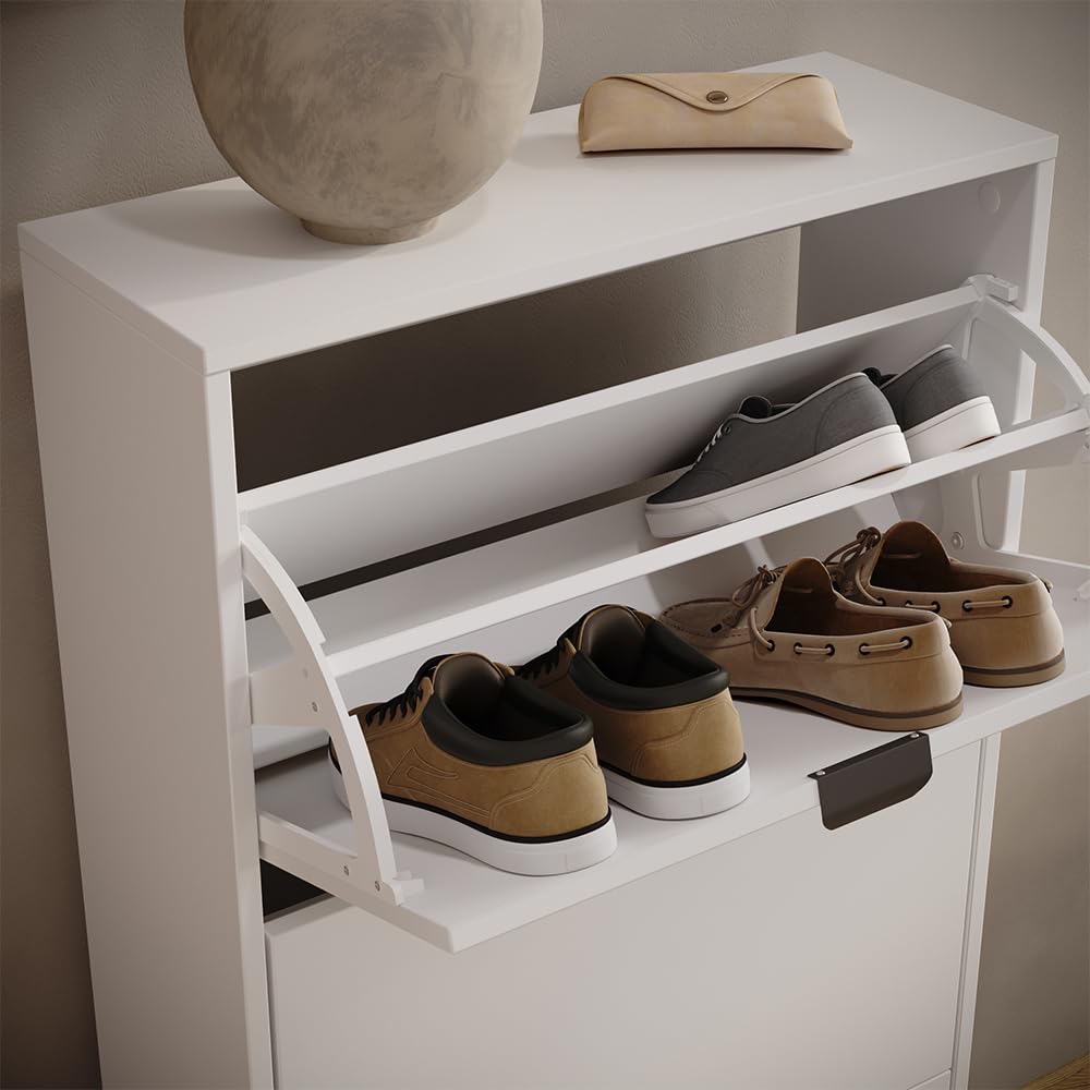 Vicco Scarpiera da ingresso Gizmo, Bianco, 59 x 181.1 cm con 5 scomparti