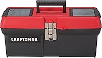 CRAFTSMAN 16-Inch Lockable Toolbox CMST16901 - Portable Red/Black Tool Organizer with Removable Tray