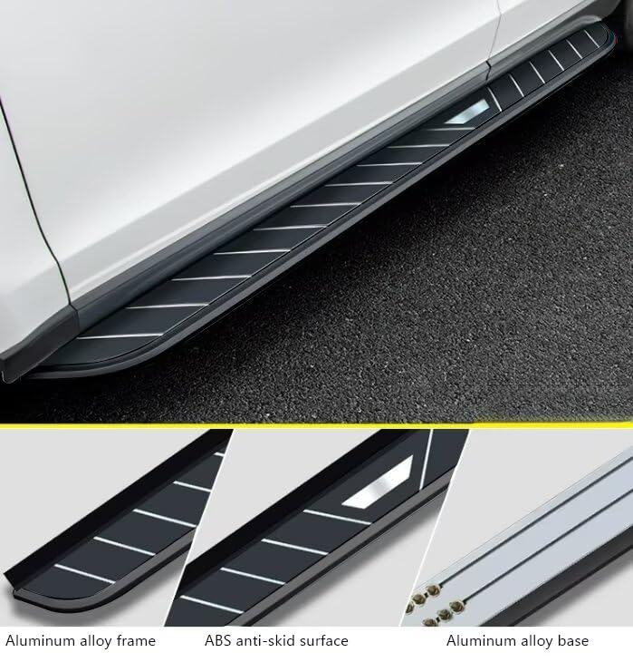 Estribos laterales para BYD Seal U 2023-2026 en aluminio y plastico ABS con soporte 2