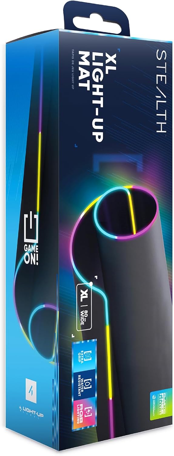 STEALTH LED Light-Up XL Gaming Mat Compatible with PC and Consoles – No-slip, Durable, Comfortable Gaming With up to 13 RGB Lighting Effects