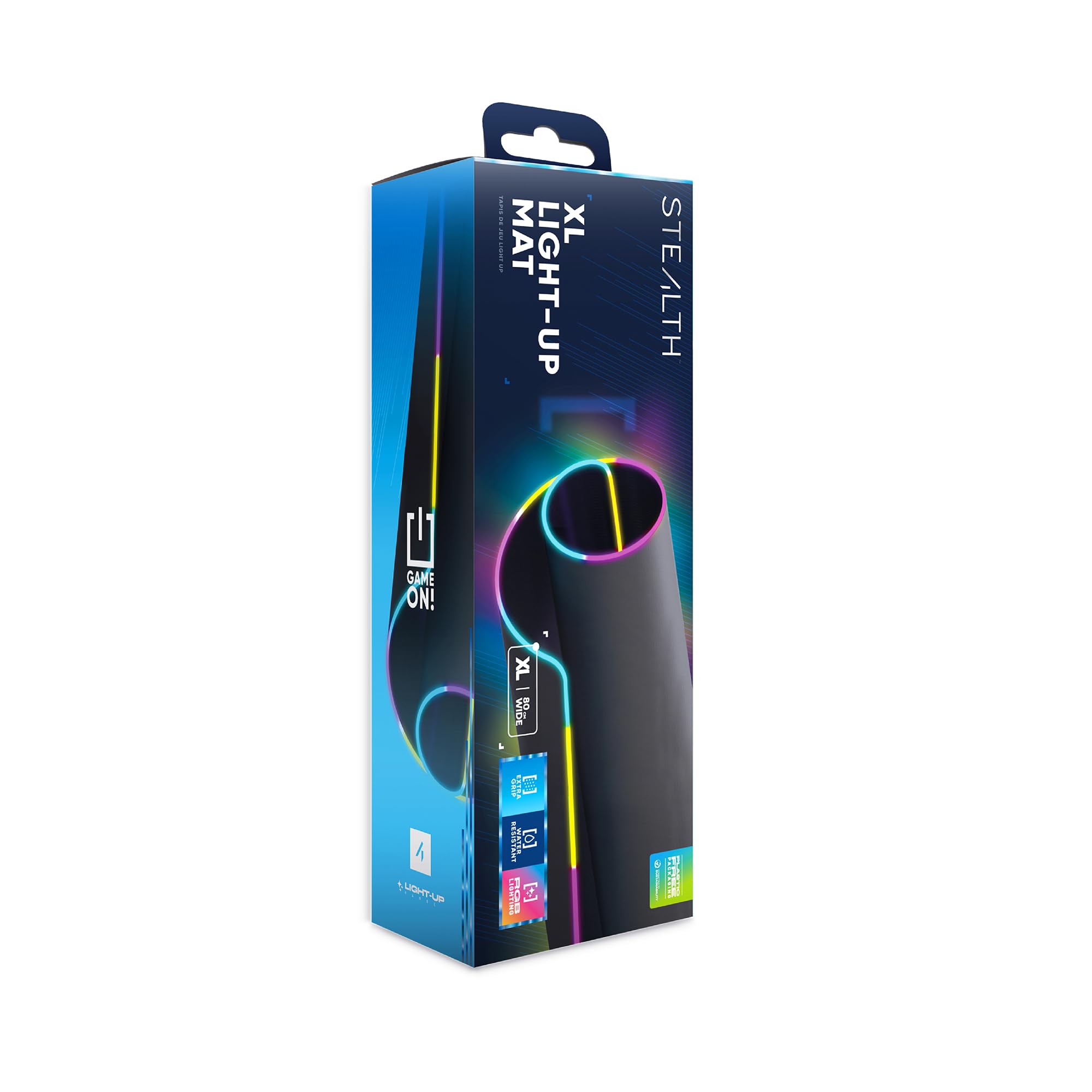 STEALTH LED Light-Up XL Gaming Mat Compatible with PC and Consoles - No-slip, Durable, Comfortable Gaming With up to 13 RGB Lighting Effects
