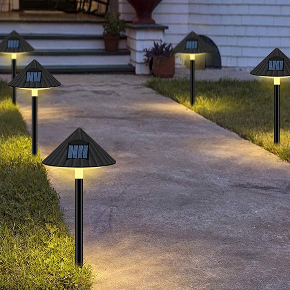 Zewnętrzna lampa solarna do trawnika, zewnętrzna wodoodporna lampa w kształcie grzyba, sterowana światłem, oświetlenie ogrodowe, dekoracyjne słupki, odpowiednie do ogrodu, willi, parku, dziedzińc
