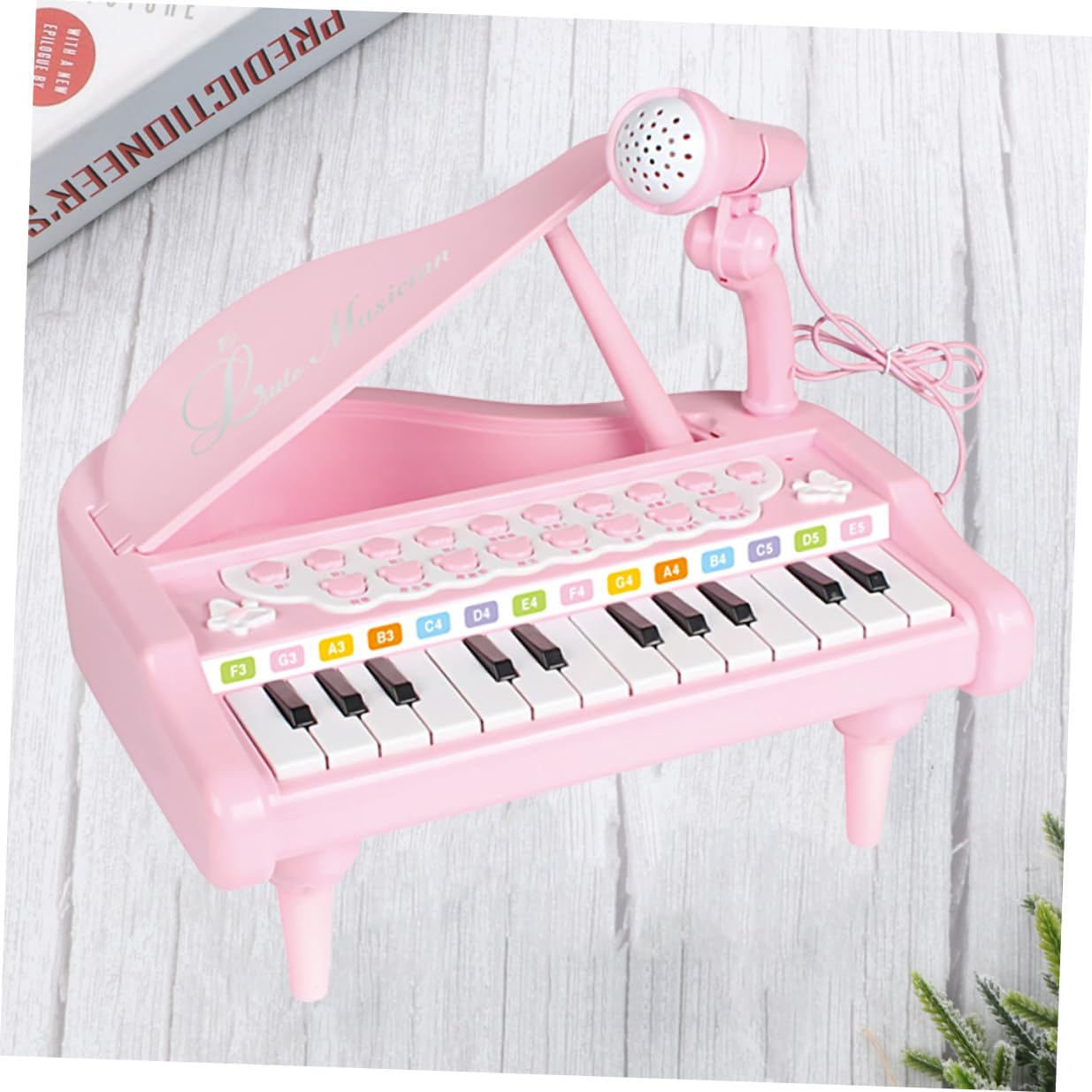 Pianoforte Musicale Elettronico e Ragazzo Multifunzionale per Peso con Microfono , Organo Rosa in Plastico , Gioco Educativo Ragazza per Apprendimento e Esplorazione Sonora