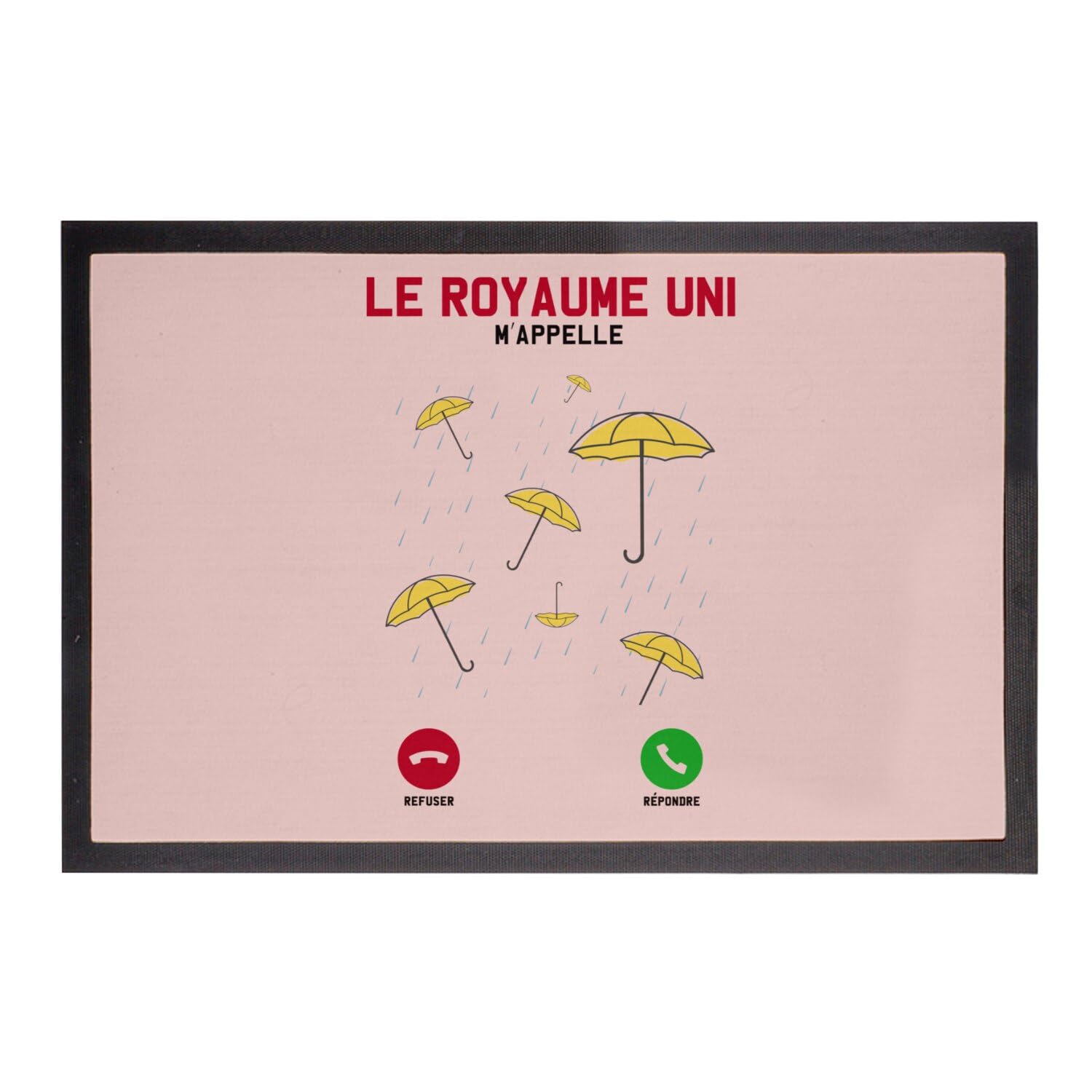 Paillasson Rose un brin d'humour britannique sous le parapluie pour votre maison