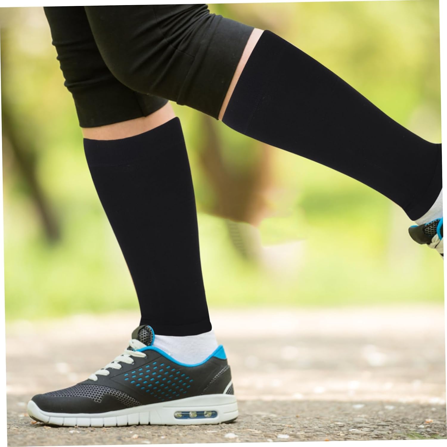 Toyvian 3Pairs Wide Calf Compression Sleeves for Men Women Footless Support Socks for Durable Breathable Elastic Leg Covers for Sports