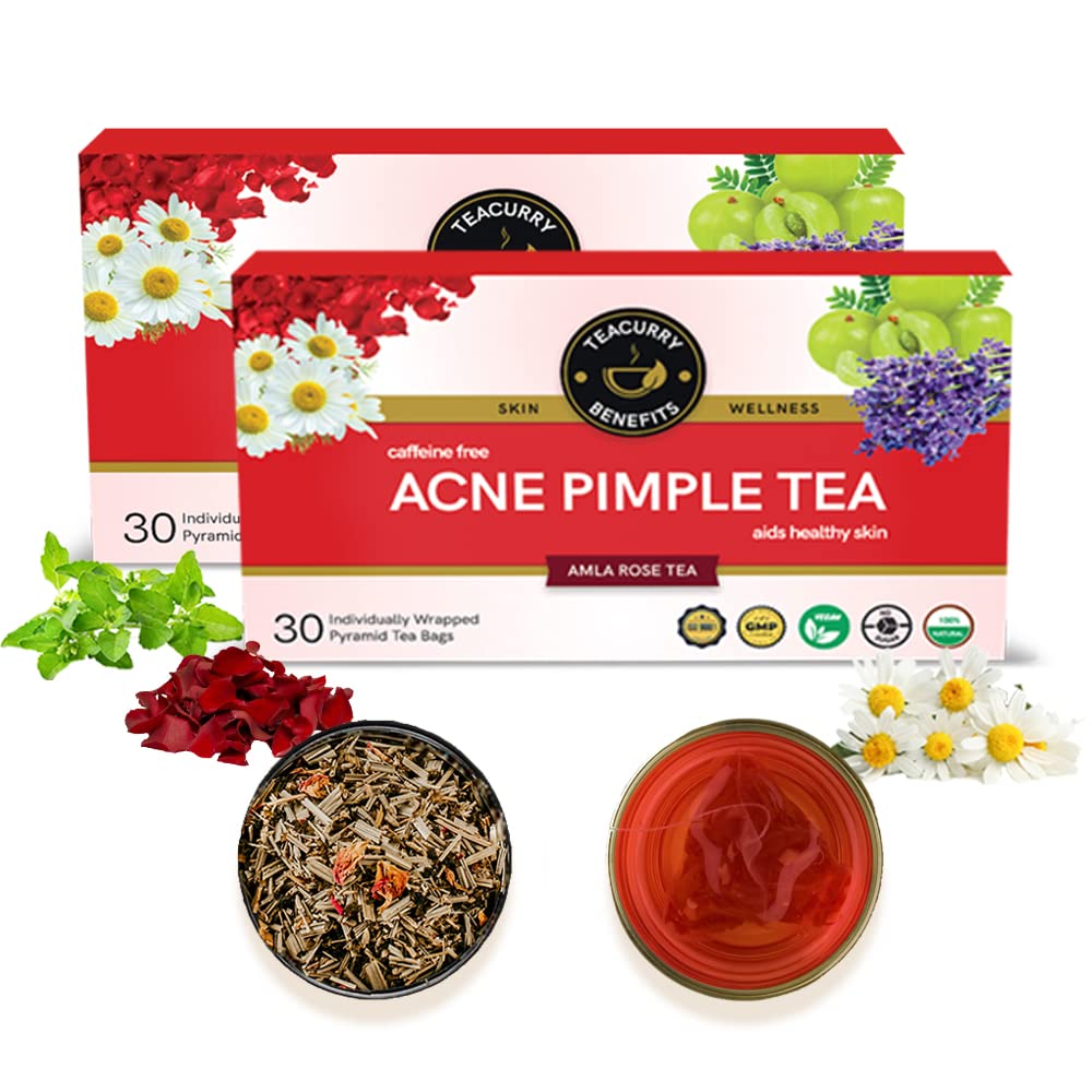 TEACURRY Acne Pimple Tea (2 Months Pack, 60 Tea Bags) Helps in Acne