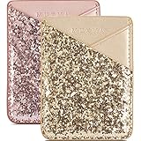 Card Holder for Back of Phone,Cell Phone Wallet Sticker,Adhesive Stick on Pocket for Credit Card,Business Card,ID,Cash,Fit for Almost All Smartphones & Cases Glitter