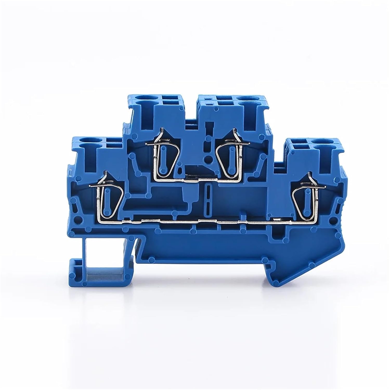 50pcs Din Rail Terminal Block STTB-2.5 Electrical Wire Connector Double Layer Spring Connection Connector Wire Conductor(Gray)