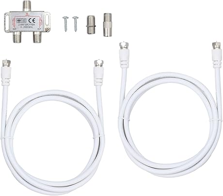 ESYNiC Way CATV Broadband Splitter 2500MHz Vie Cavo Splitter F-Connettore Adattatore Metallo per Modem Virgin Dbox ESYNiC Way CATV Broadband Splitter 2500MHz Vie Cavo Splitter F-Connettore Adattatore Metallo per Modem Virgin Dbox