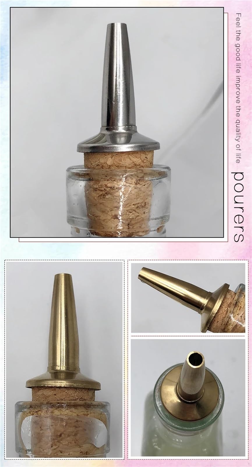 Bouchons de vin 50 pièces, verseur bouteille amère, d'absinthe for conserver le et Champagne frais(Gold 50PCS)