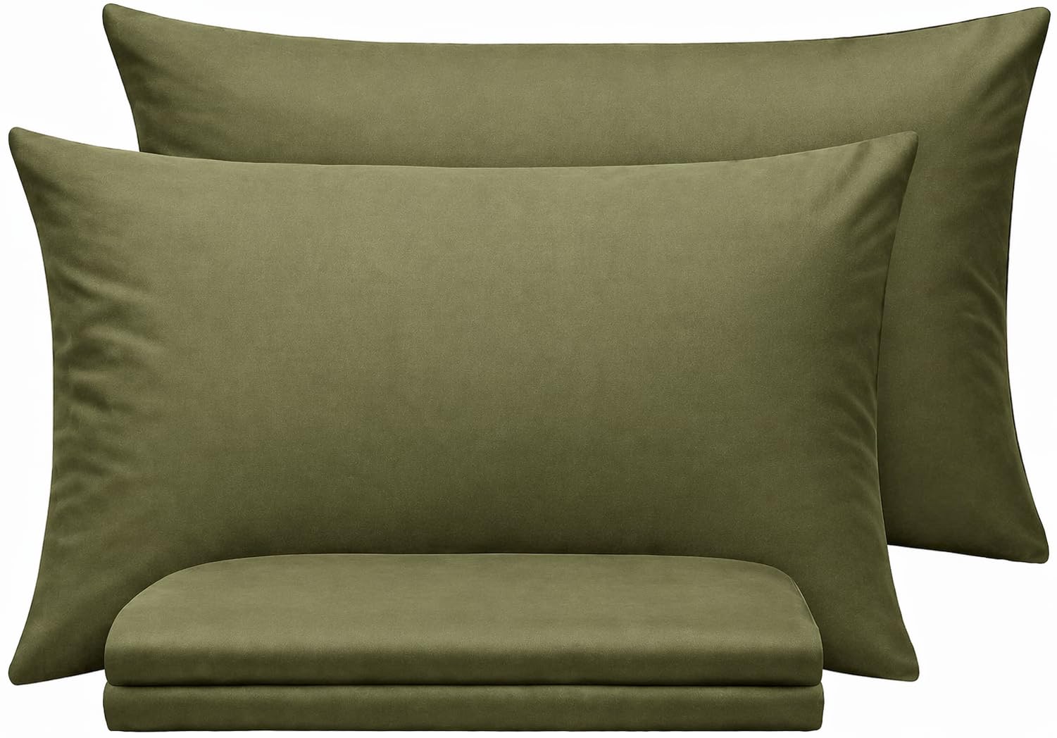 BedLooms Olive Green Pillow Cases 4 Pack Standard Size Brushed Microfiber Super Soft Pillowcases with Envelope Closure, House Wife Pillow Covers Hypoallergenic โ image 1