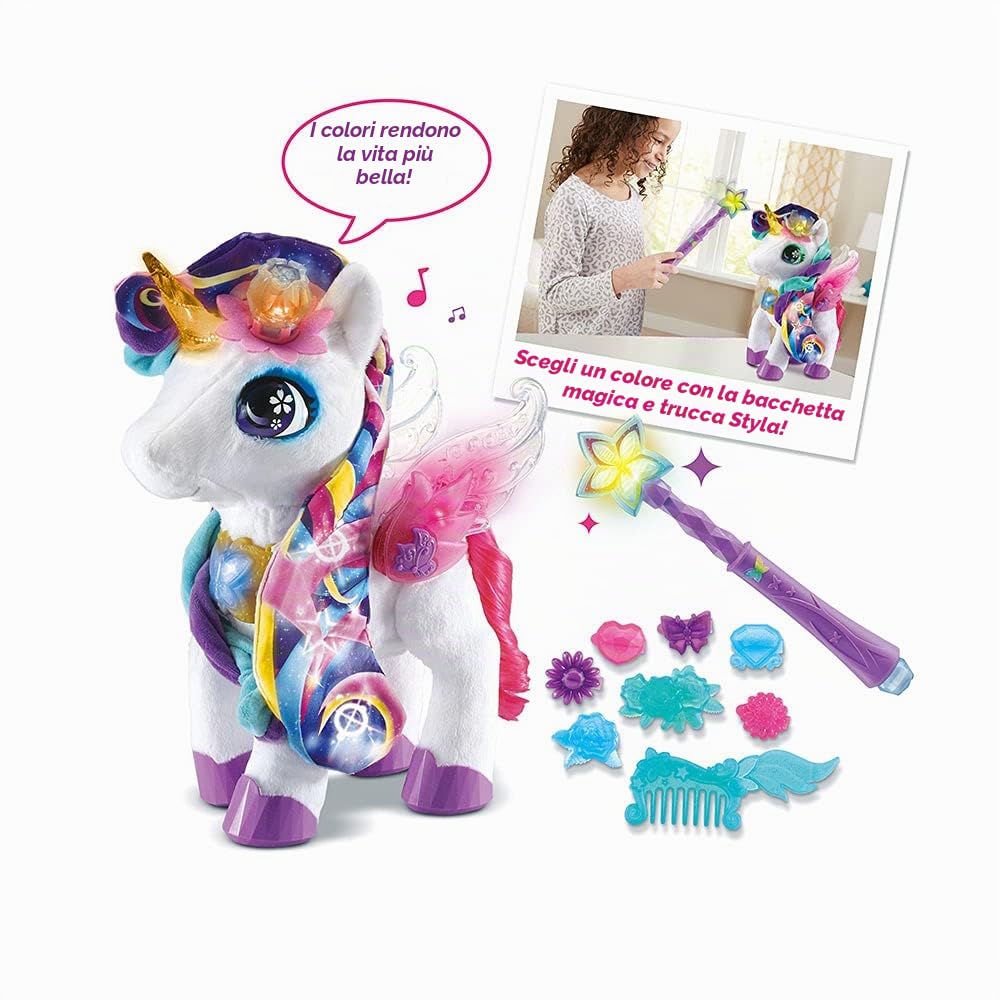 VTech Styla, Ma Unicorno Trucco Magico, Peluche Unicorno Interactive - Dati 4 Anni